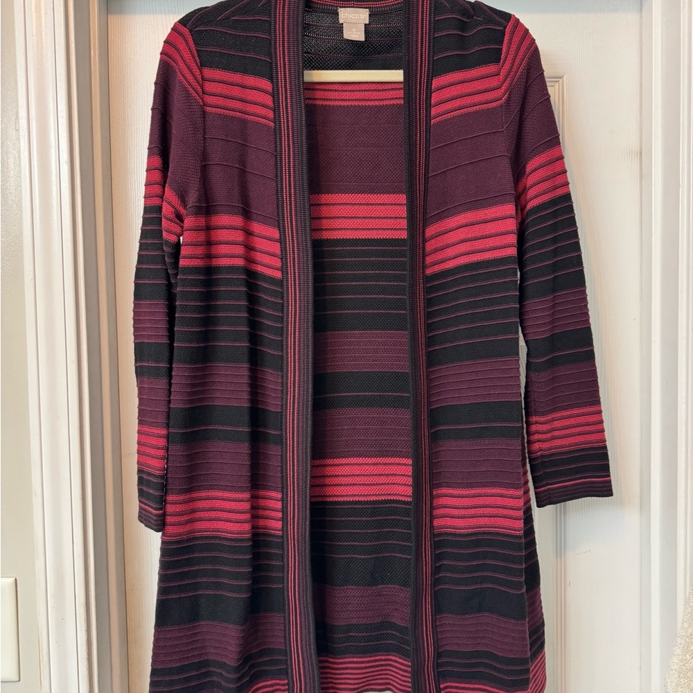 Chico's Multicolor Striped Cardigan